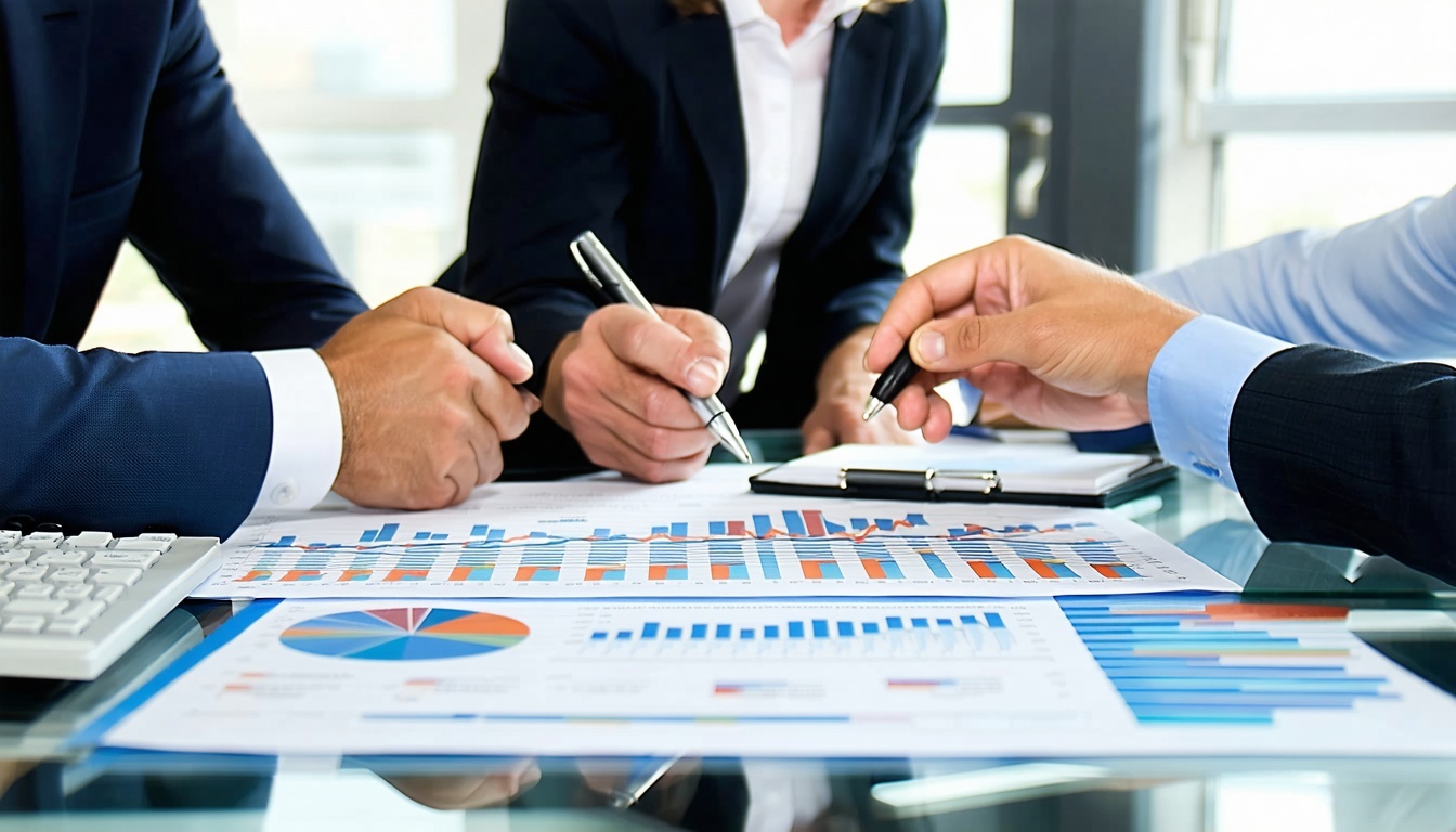 Legal expert consulting with business owners on corporate governance